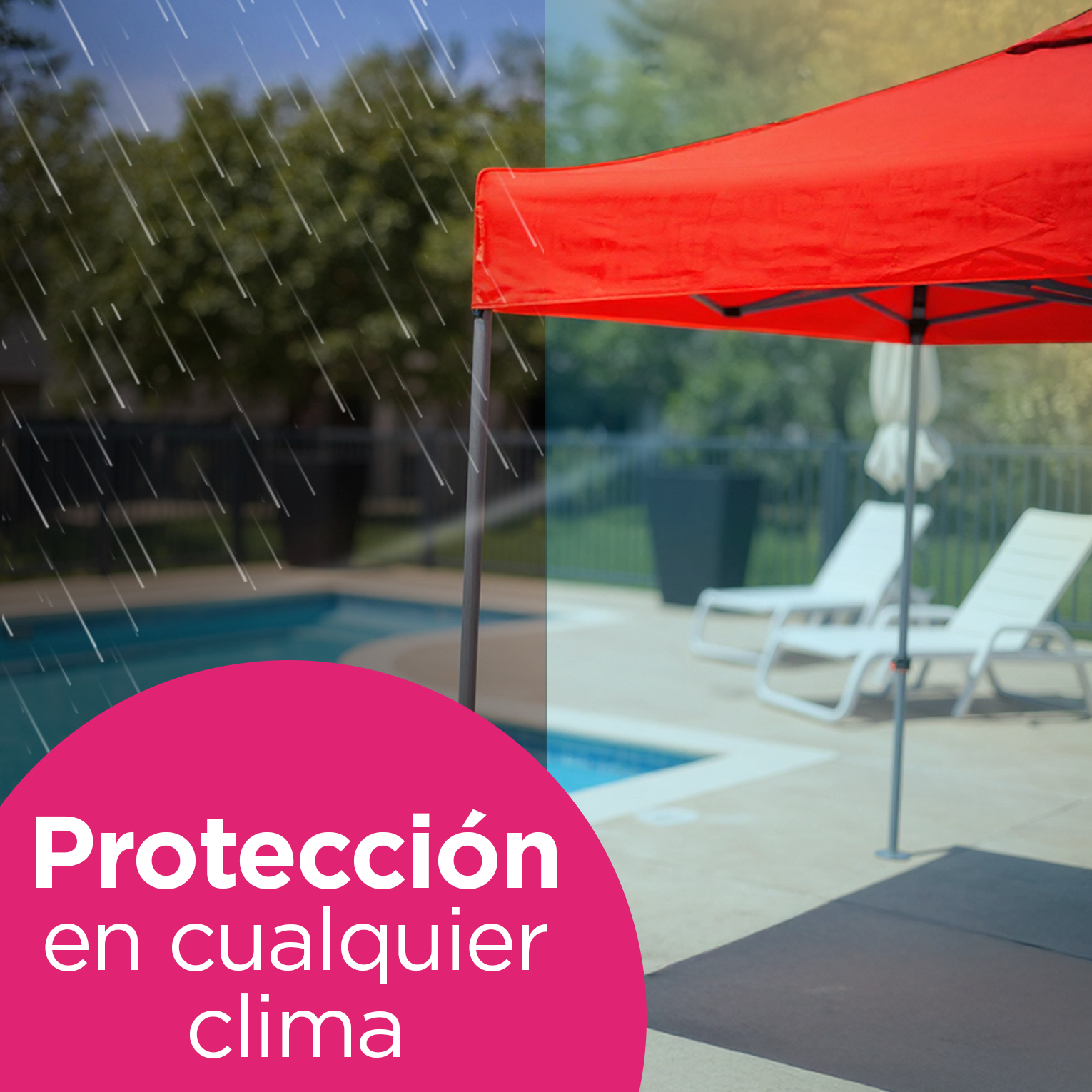 Lona de Repuesto Vanlig 2x2m Rojo: Cobertura Impermeable de Poliéster Oxford 420D
