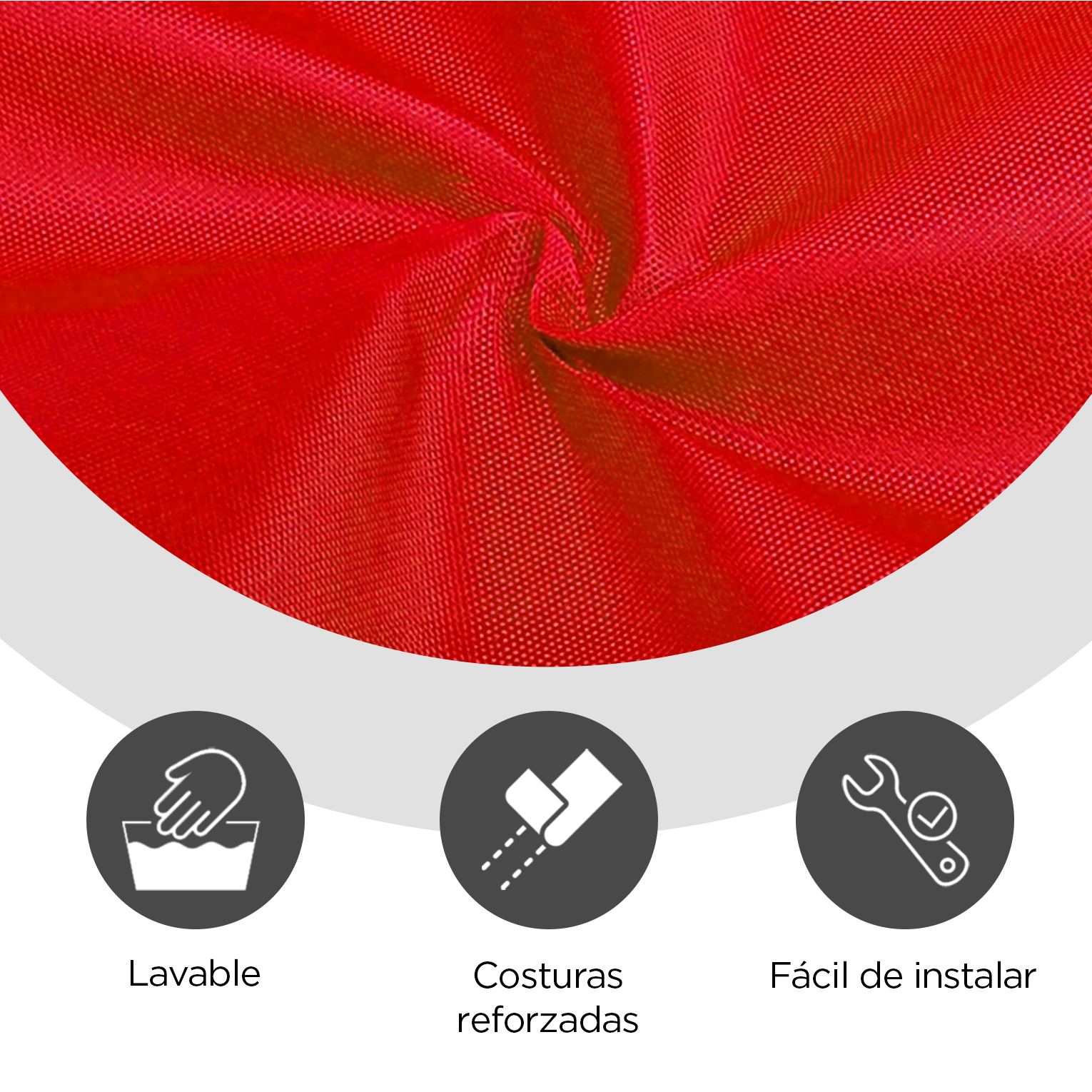 Lona de Repuesto Vanlig 2x2m Rojo: Cobertura Impermeable de Poliéster Oxford 420D