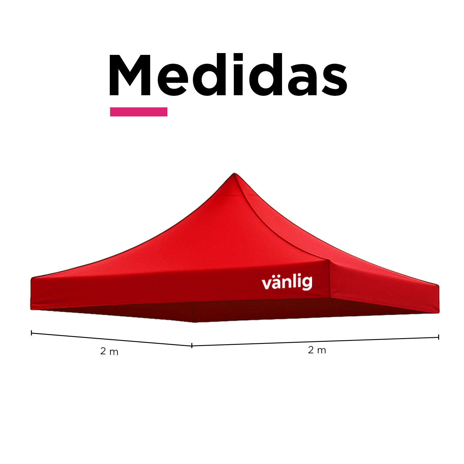 Lona de Repuesto Vanlig 2x2m Rojo: Cobertura Impermeable de Poliéster Oxford 420D