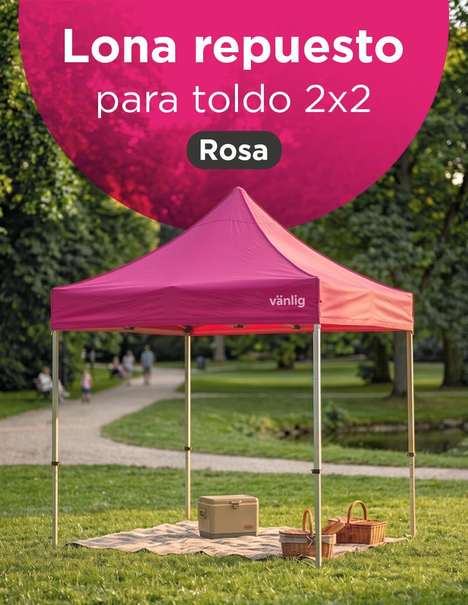 Lona de Repuesto Vanlig 2x2m Rosa: Cobertura Impermeable de Poliéster Oxford 420D