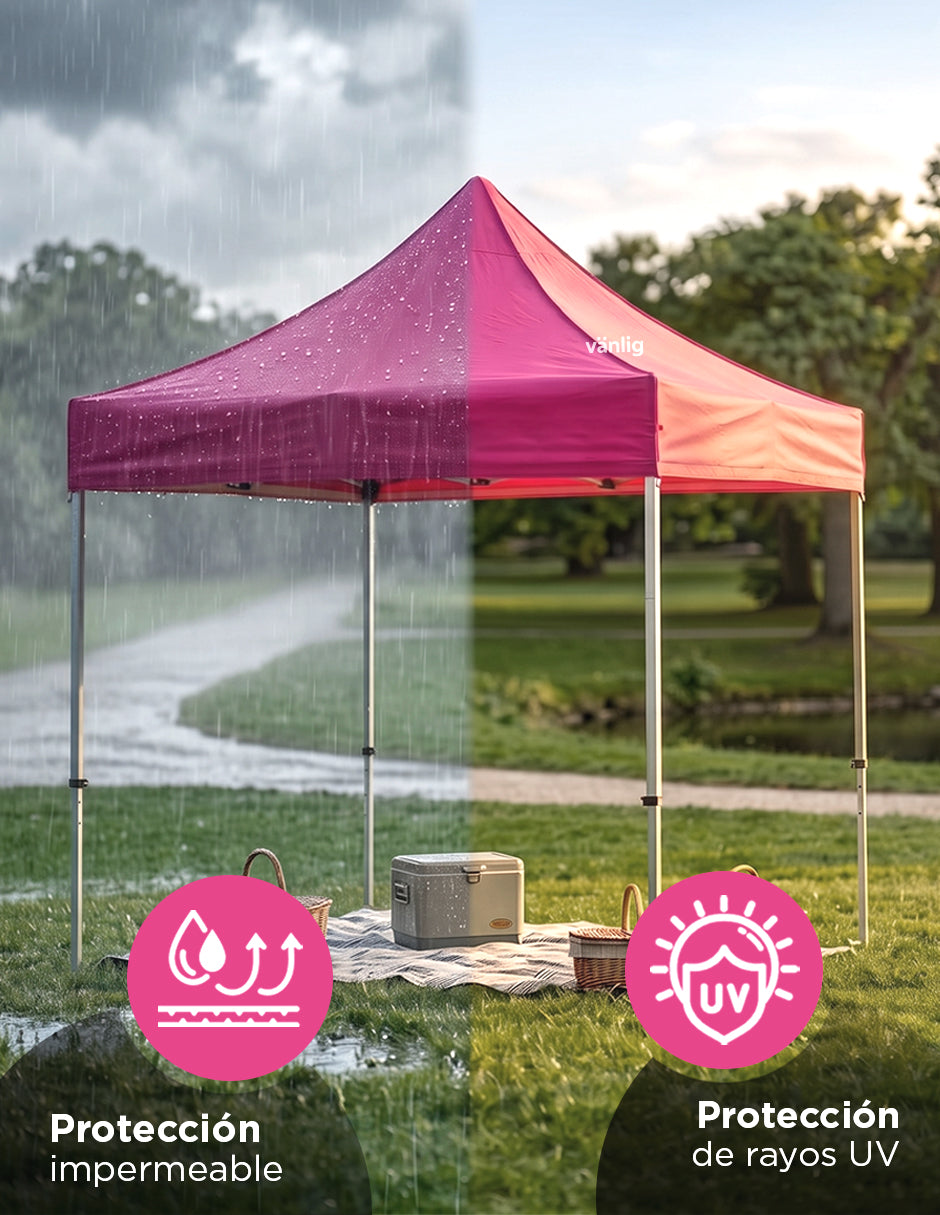 Lona de Repuesto Vanlig 2x2m Rosa: Cobertura Impermeable de Poliéster Oxford 420D