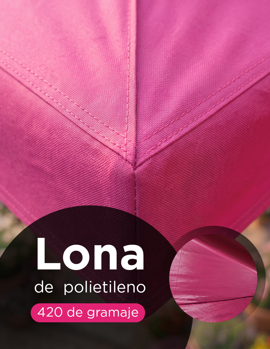 Lona de Repuesto Vanlig 2x2m Rosa: Cobertura Impermeable de Poliéster Oxford 420D