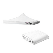 Lona de Repuesto Vanlig 3x3m Blanco: Cobertura Impermeable de Poliéster Oxford 420D