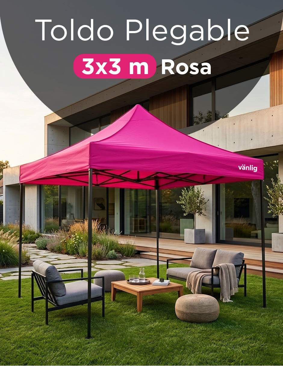 Lona de Repuesto Vanlig 3x3m Rosa: Cobertura Impermeable de Poliéster Oxford 420D