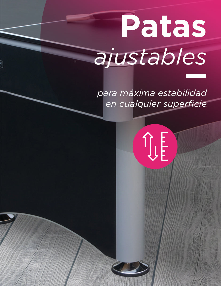 MESA NEGRA 3 EN 1 BILLAR, PING PONG Y COMEDOR DE LUJO