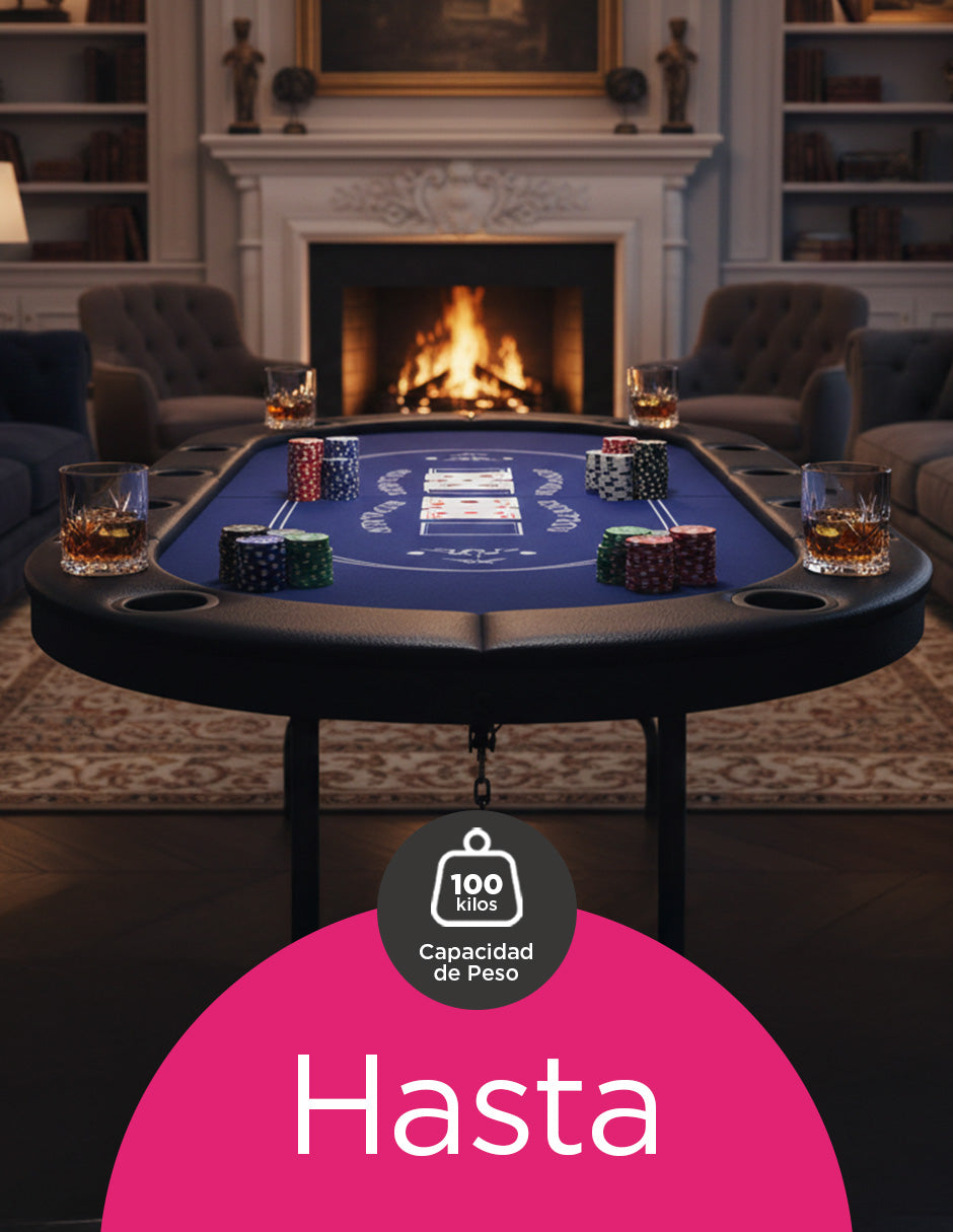 Mesa de Poker y Casino  Azul, Profesional Plegable Vanlig: 8 Jugadores con Sistema de Nivelación (SUS-7232 )