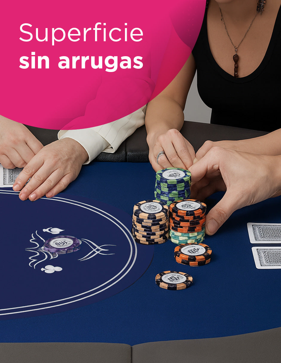 Mesa de Poker y Casino  Azul, Profesional Plegable Vanlig: 8 Jugadores con Sistema de Nivelación (SUS-7232 )