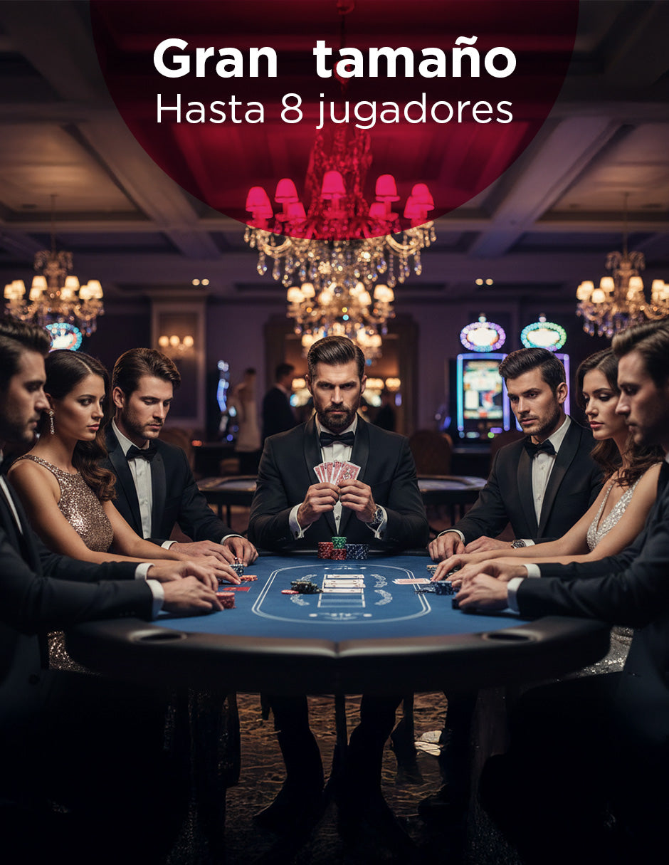 Mesa de Poker y Casino  Azul, Profesional Plegable Vanlig: 8 Jugadores con Sistema de Nivelación (SUS-7232 )