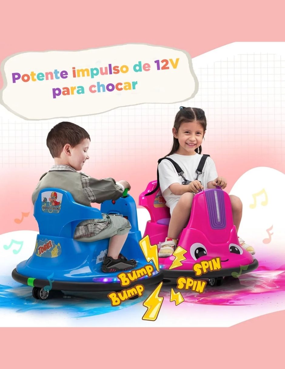 Carrito Chocón Montable Eléctrico Nebulons Rosa