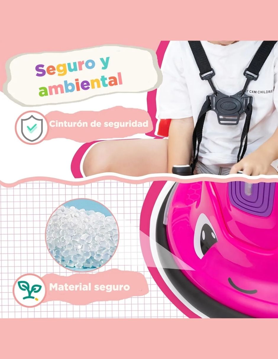 Carrito Chocón Montable Eléctrico Nebulons Rosa