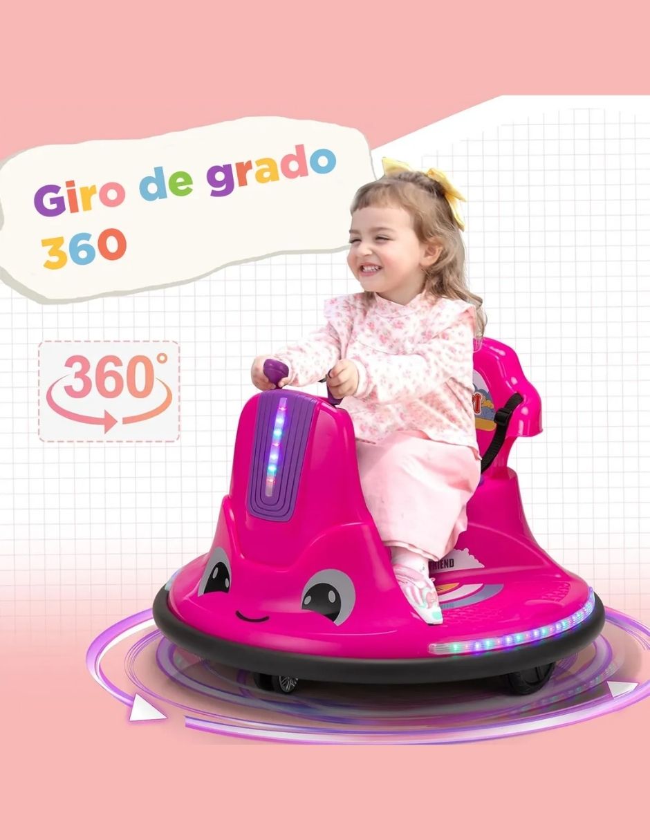 Carrito Chocón Montable Eléctrico Nebulons Rosa
