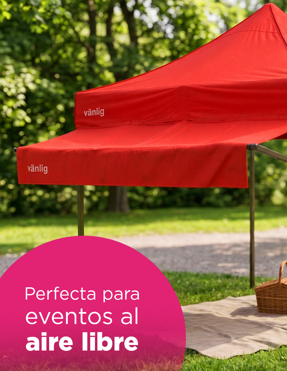Marquesina Extensora de 2m para Carpa Vänlig Roja - Alero de Polietileno Impermeable