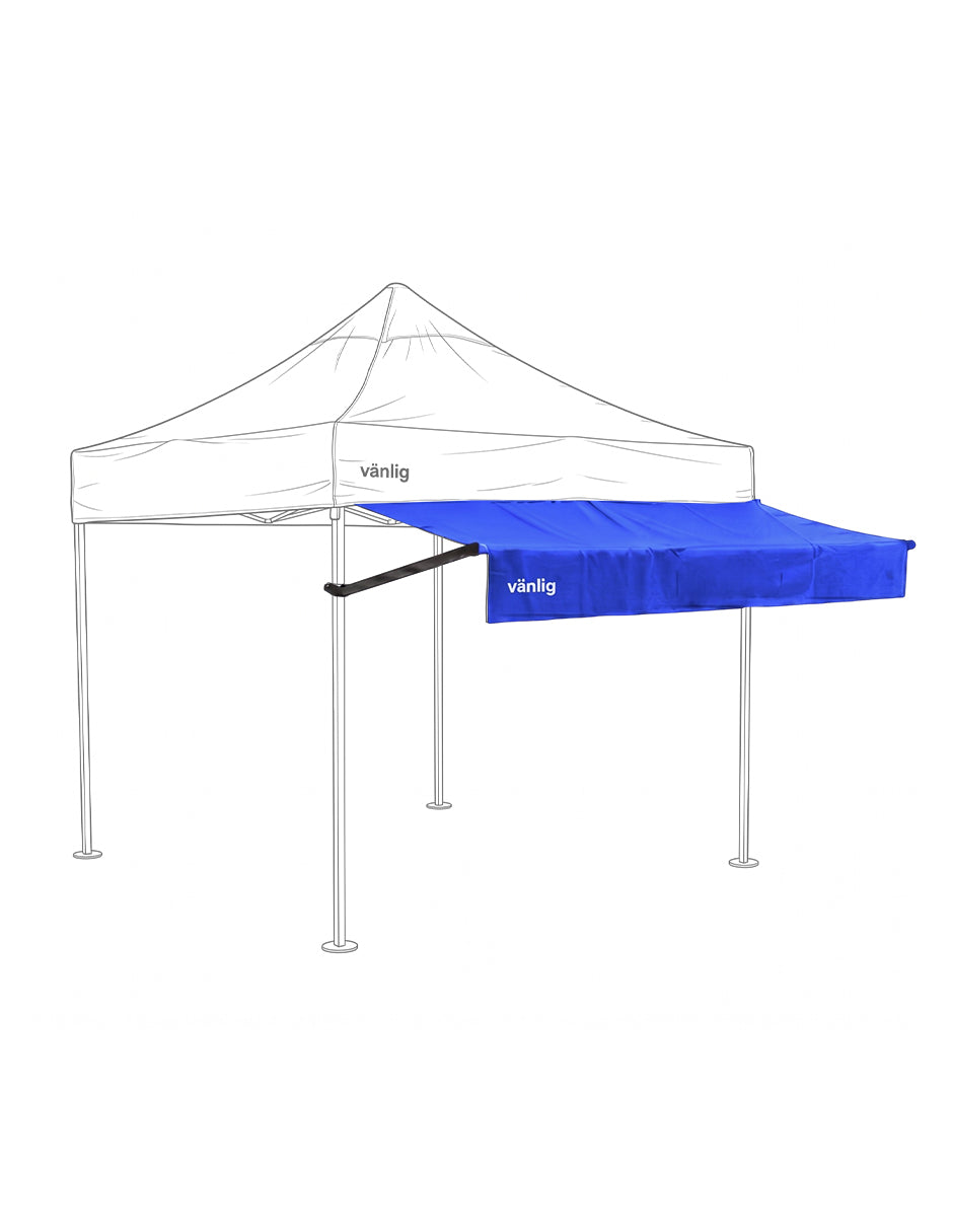 Marquesina Extensora de 2m para Carpa Vänlig Azul - Alero de Polietileno Impermeable
