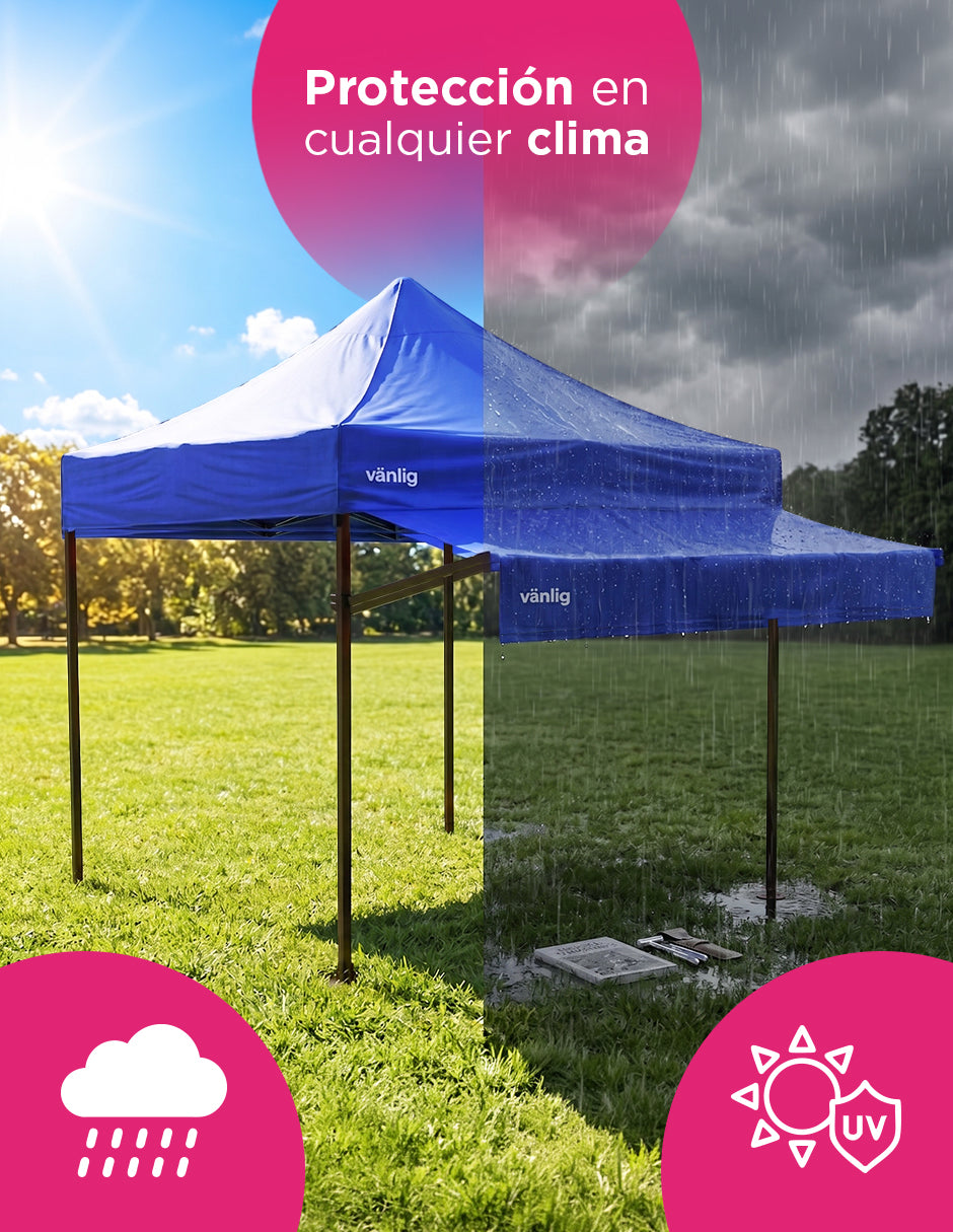 Marquesina Extensora de 2m para Carpa Vänlig Azul - Alero de Polietileno Impermeable
