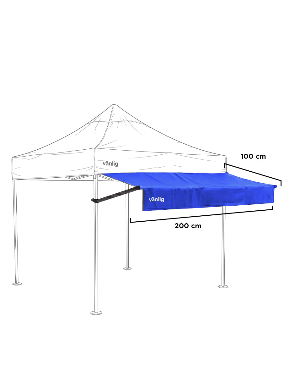 Marquesina Extensora de 2m para Carpa Vänlig Azul - Alero de Polietileno Impermeable