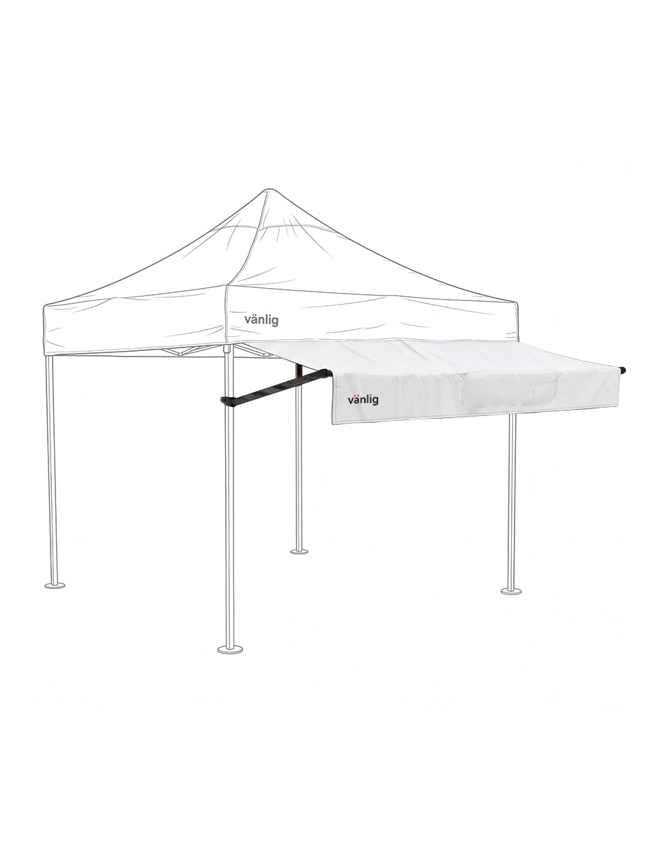 Marquesina Extensora de 2m para Carpa Vänlig Blanca - Alero de Polietileno Impermeable