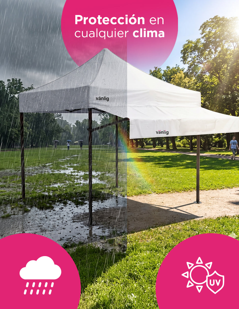 Marquesina Extensora de 2m para Carpa Vänlig Blanca - Alero de Polietileno Impermeable