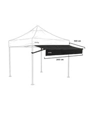 Marquesina Extensora de 2m para Carpa Vänlig Negro - Alero de Polietileno Impermeable