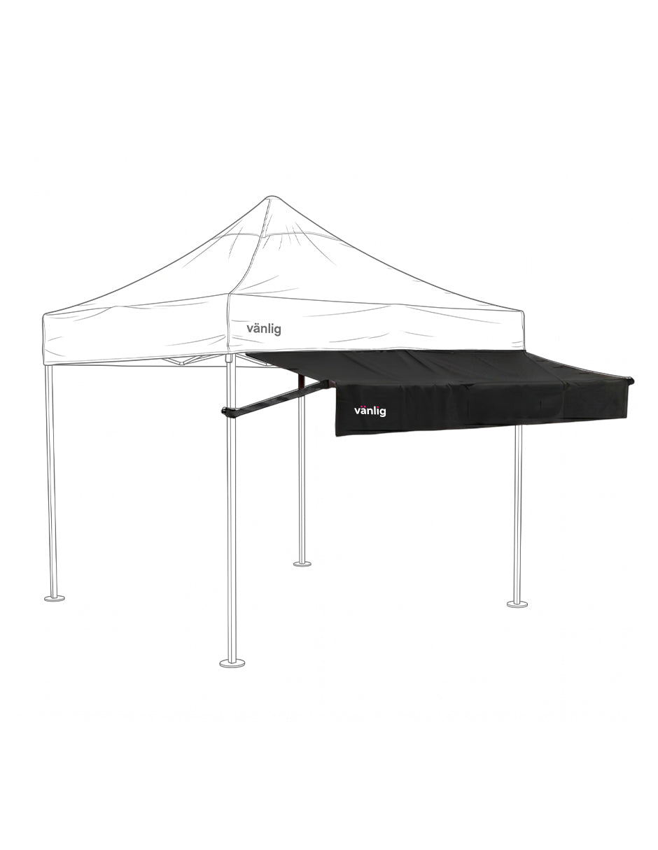 Marquesina Extensora de 2m para Carpa Vänlig Negro - Alero de Polietileno Impermeable