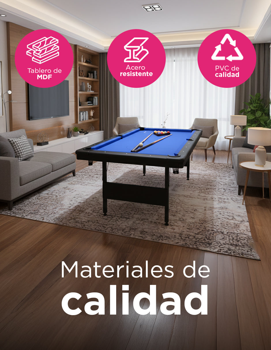 Mesa De Billar Plegable Sub-8447F Azul