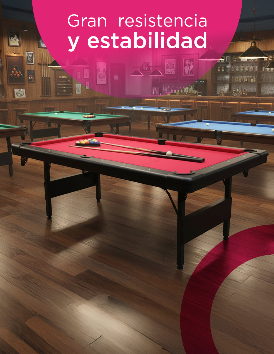 Mesa De Billar Plegable Sub-8447F Roja