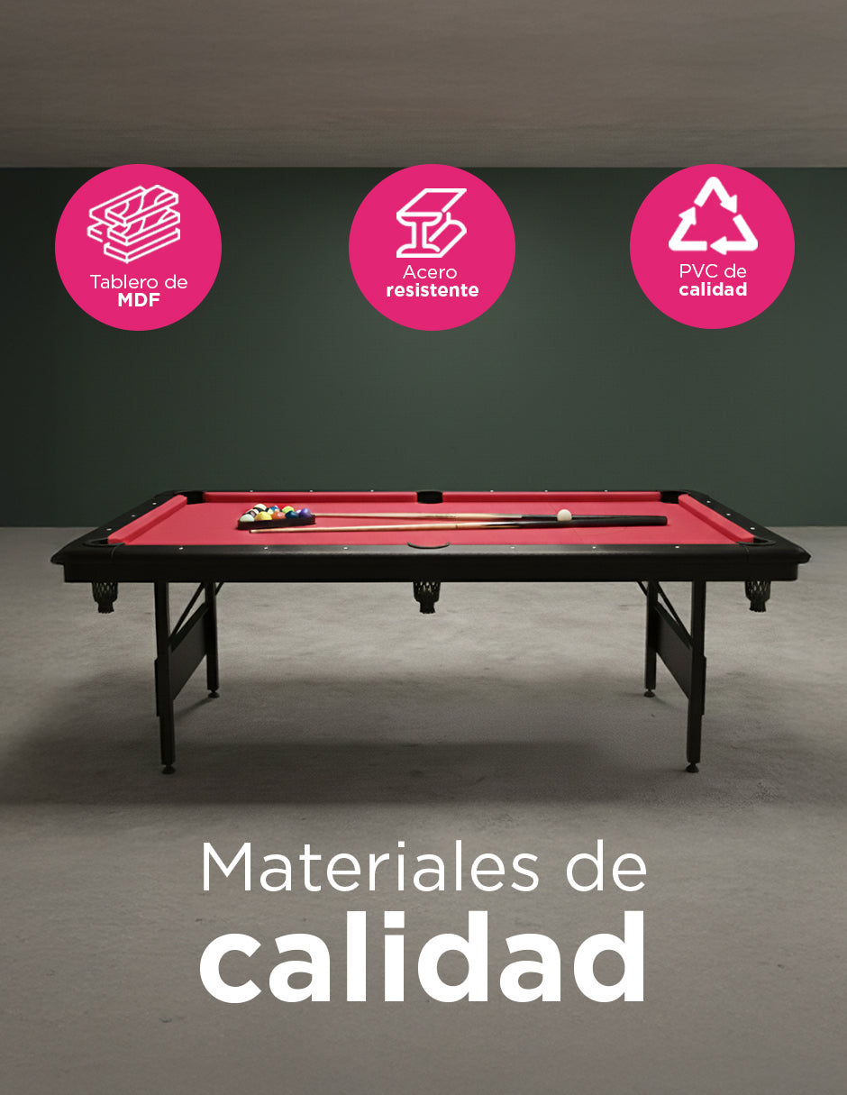 Mesa De Billar Plegable Sub-8447F Roja