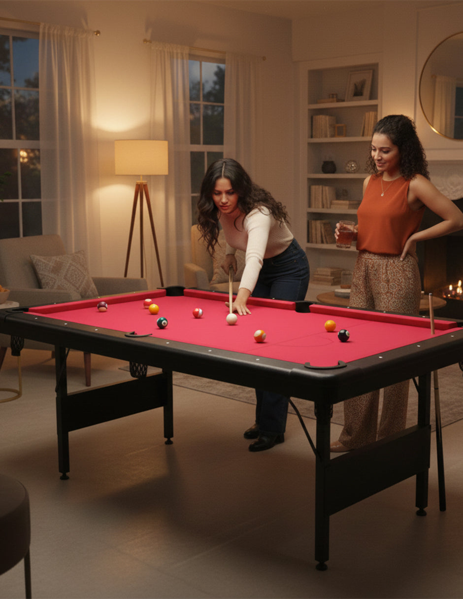 Mesa De Billar Plegable Sub-8447F Roja