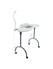 Mesa De Manicura Luma Portátil Con Accesorios Spa Salón de Belleza Color Blanco