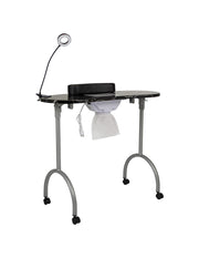 Mesa De Manicura Luma Portátil Con Accesorios Spa Salón de Belleza con aspiradora Color Negro
