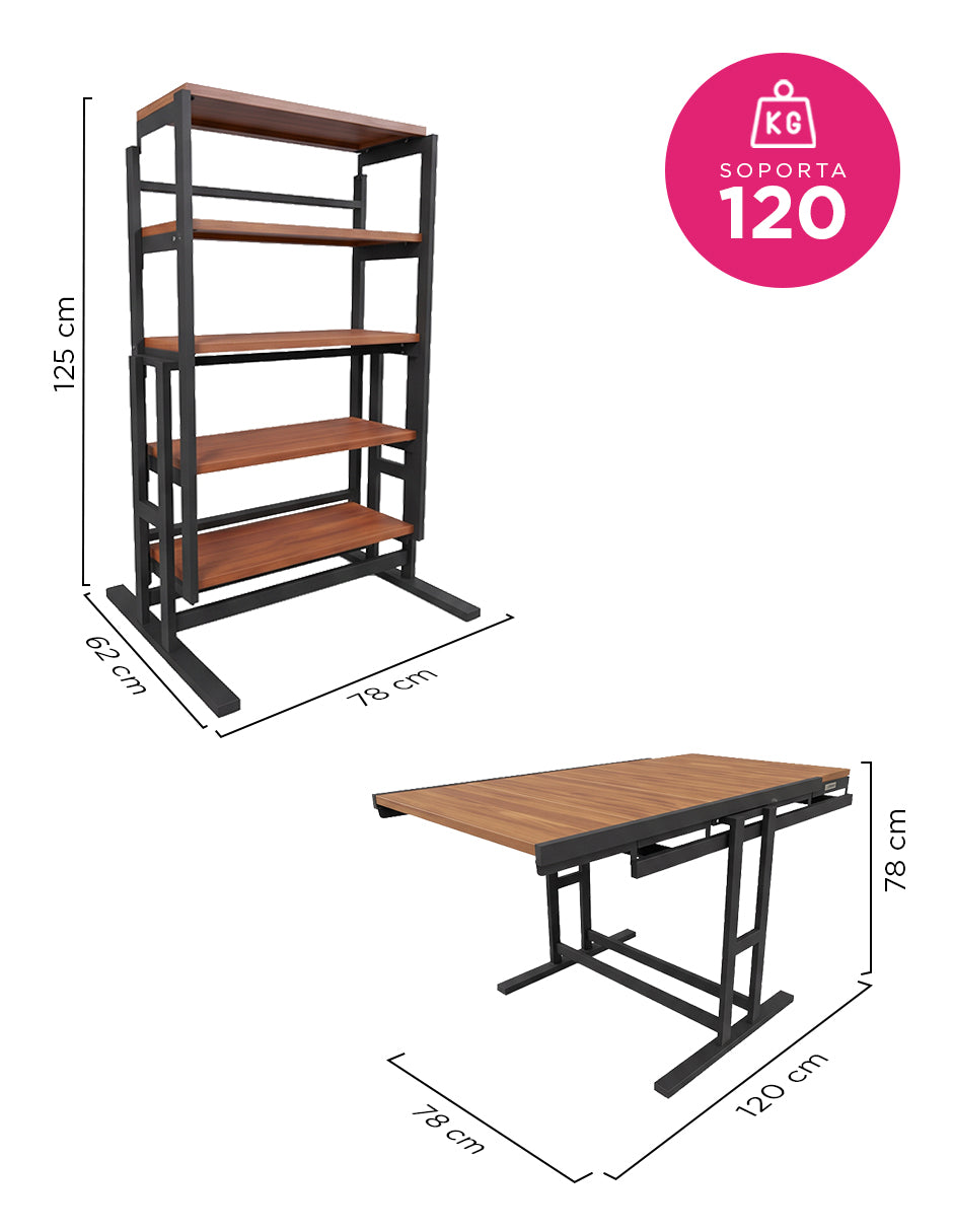 Mesa Estantería Convertible Modular Cereza Mueble Inteligente Vanlig