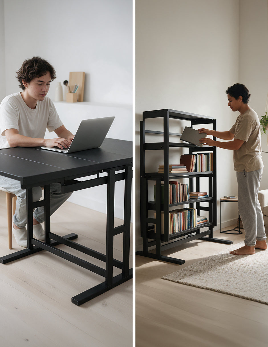 Mesa Estantería Convertible Modular Ébano Mueble Inteligente Vanlig