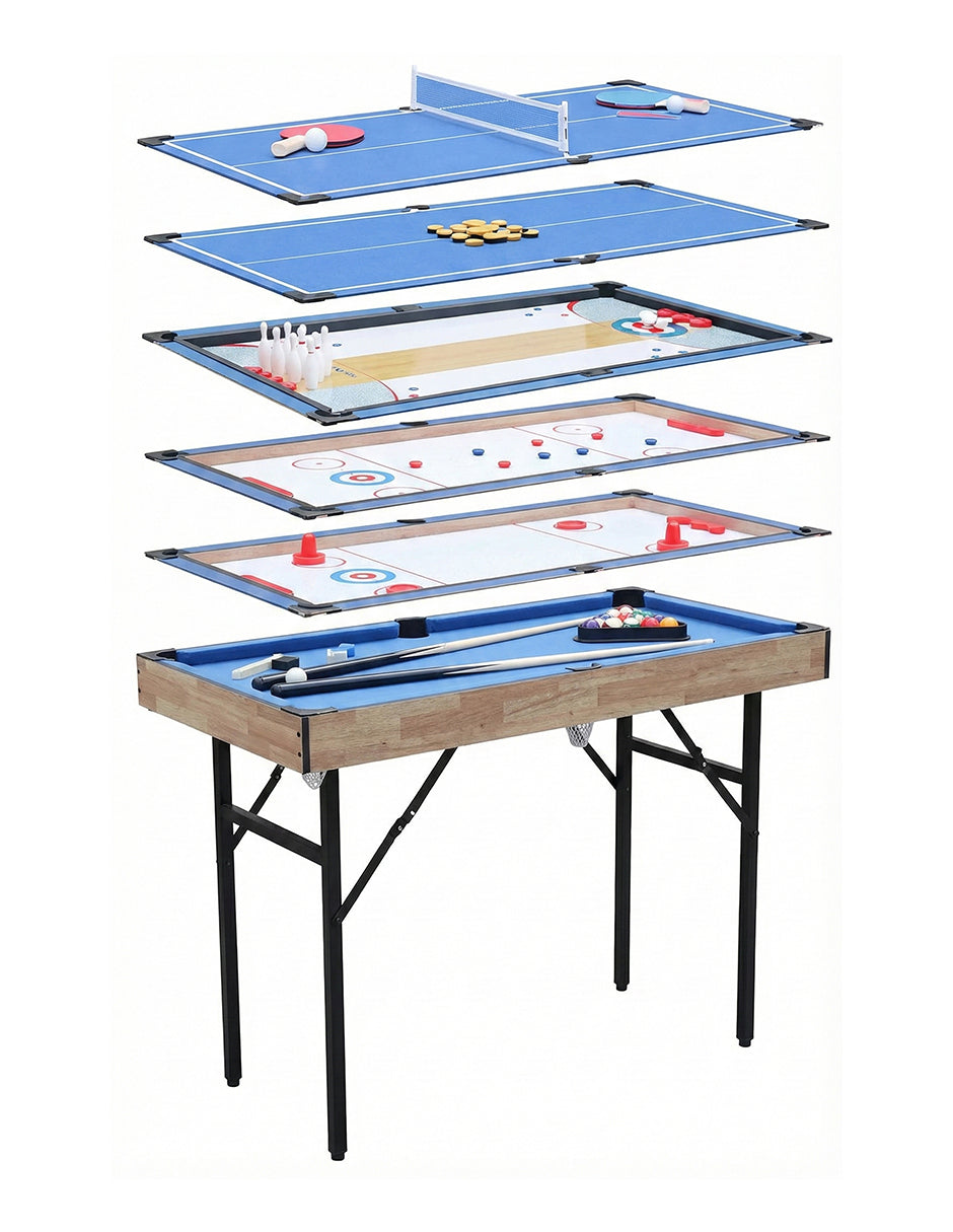 Mesa Plegable Luxor Multijuegos 6 en 1 Vanlig: Diseño  Compacto y Único (SUM-4624-6)