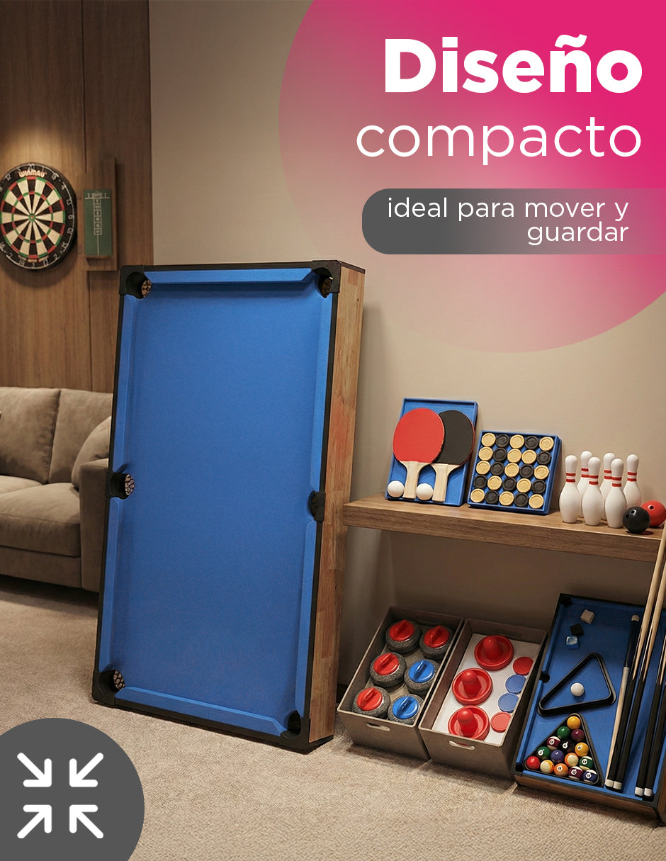 Mesa Plegable Luxor Multijuegos 6 en 1 Vanlig: Diseño  Compacto y Único (SUM-4624-6)