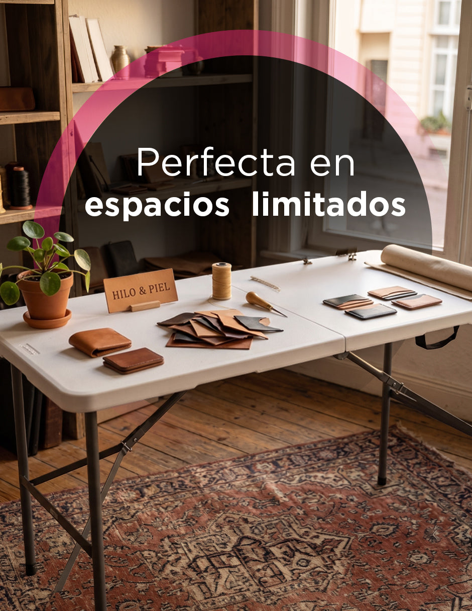 Mesa Plegable Portátil Tipo Portafolio 120 cm Nissi Blanca