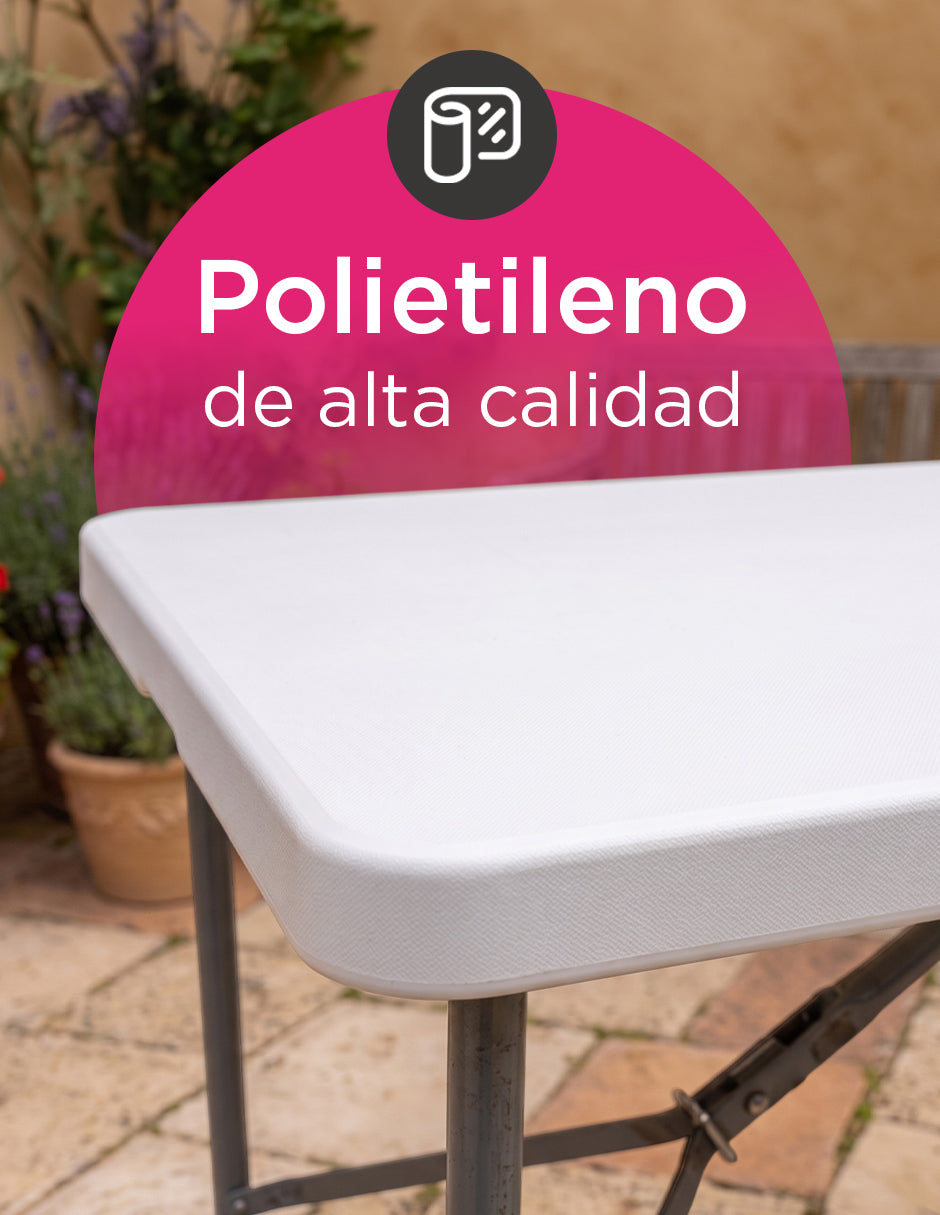Mesa Plegable Portátil Tipo Portafolio 120 cm Nissi Blanca