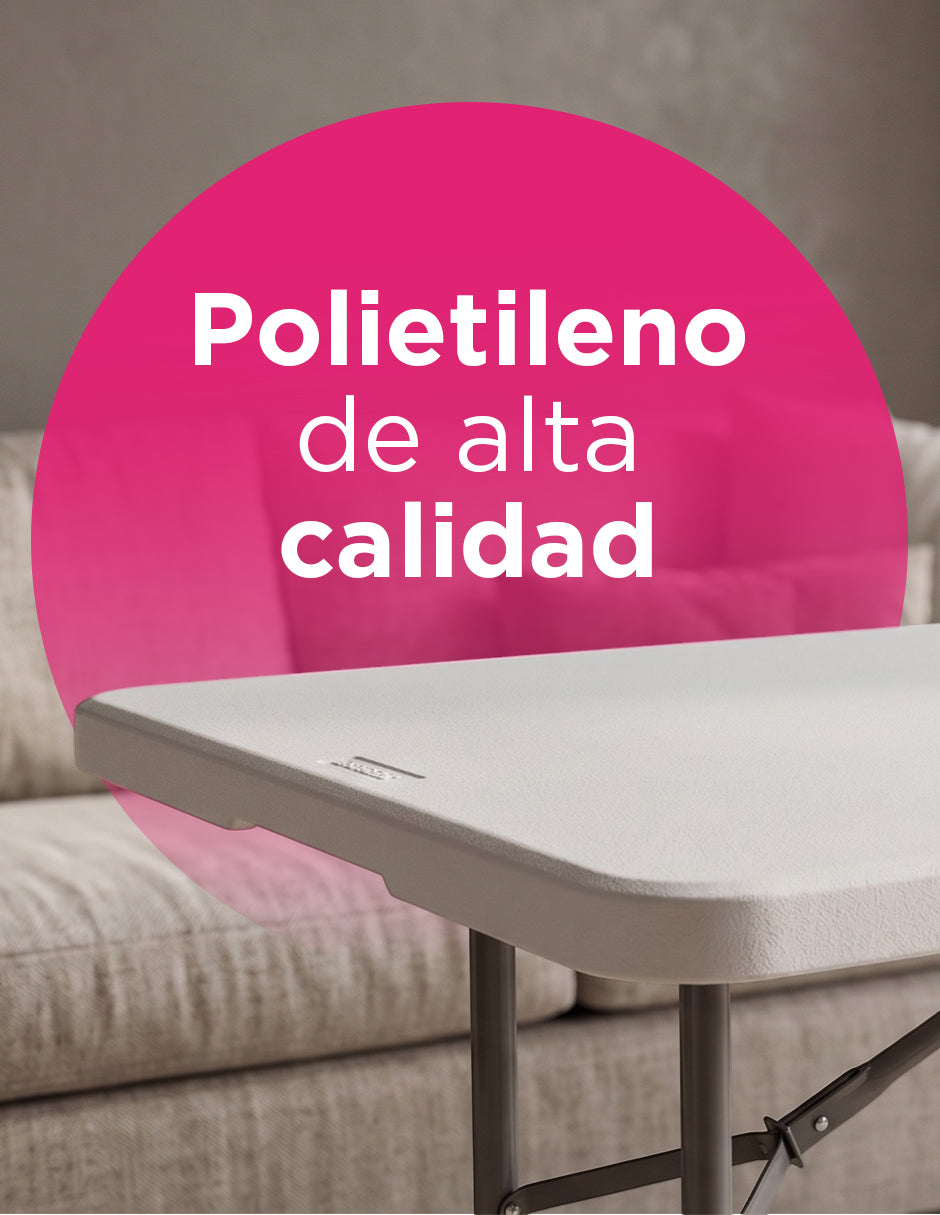 Mesa Plegable Portátil de 1.80 Metros Railay Blanco con Cubierta de Polietileno de Alta Calidad, Estructura de Acero Reforzado