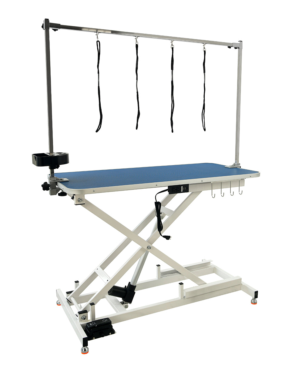 Mesa Profesional Terranova para Grooming Vanlig - Superficie de 80 cm con Doble Correa y Bandeja de Herramientas