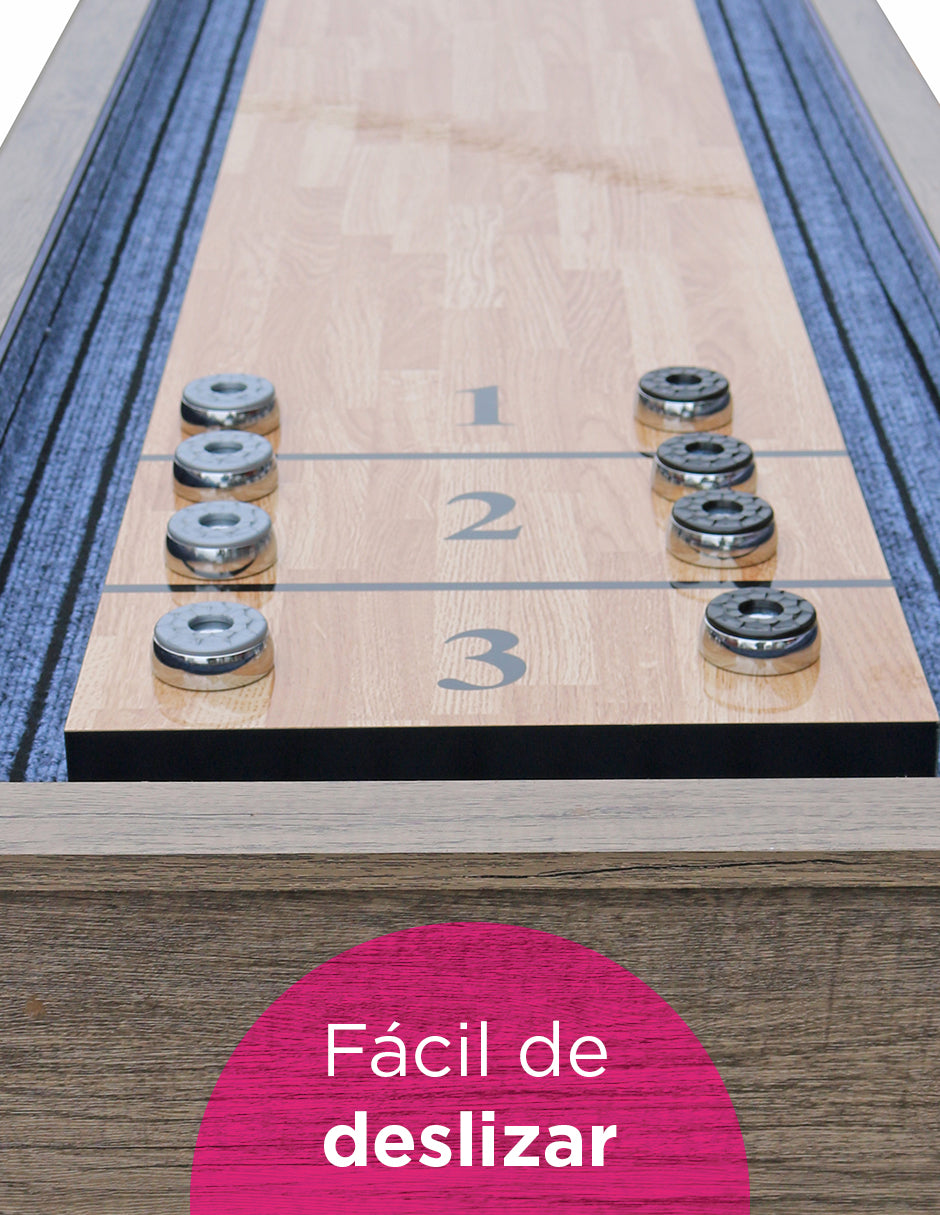 Mesa Vanlig de Juegos 2 en 1  Shuffleboard y Bolos - Acabado Madera Café (SUS 9F01)