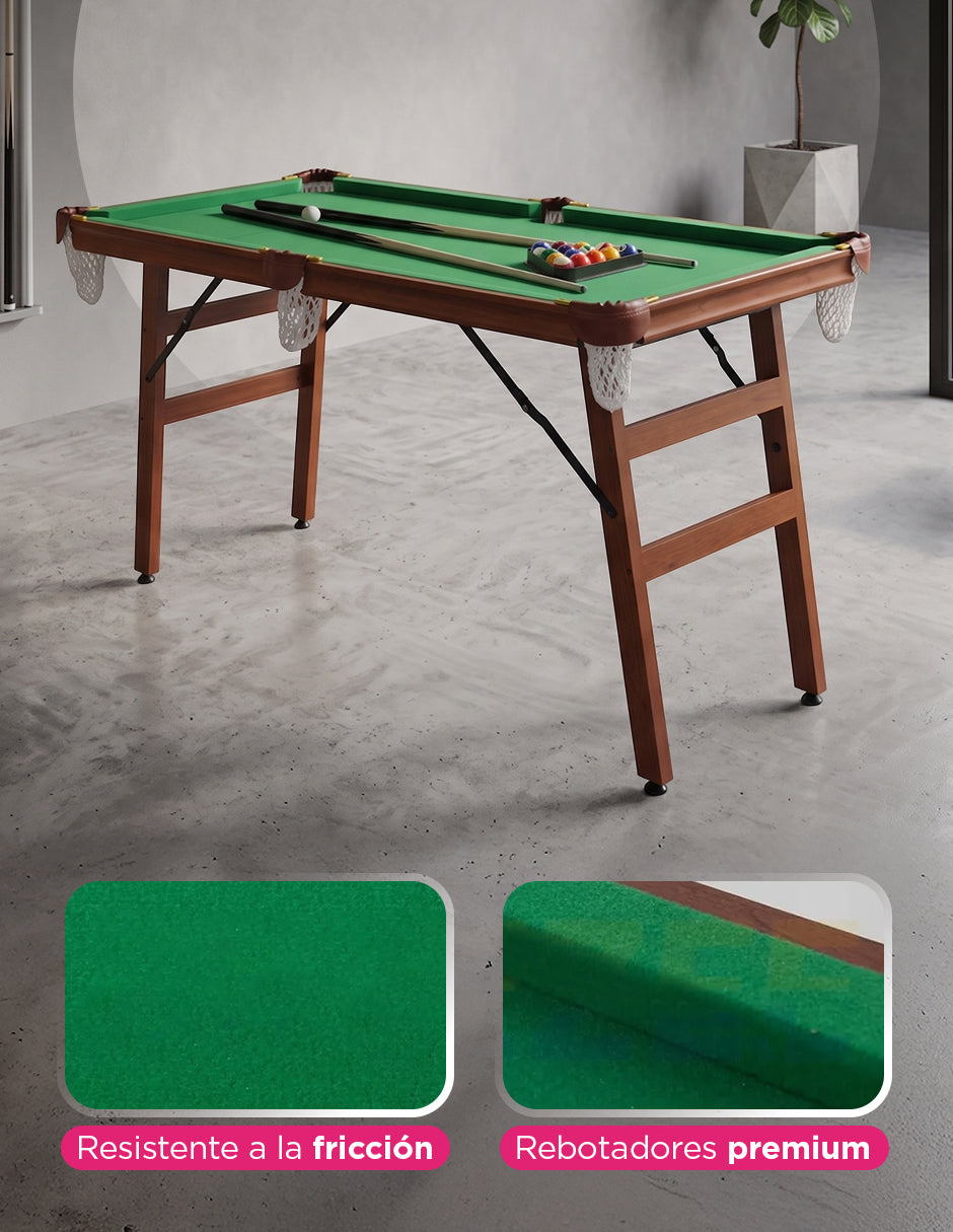 Mesa de Billar Plegable Kyren Verde con Accesorios – Minibillar Portátil para Hogar