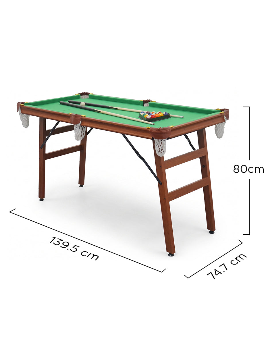 Mesa de Billar Plegable Kyren Verde con Accesorios – Minibillar Portátil para Hogar