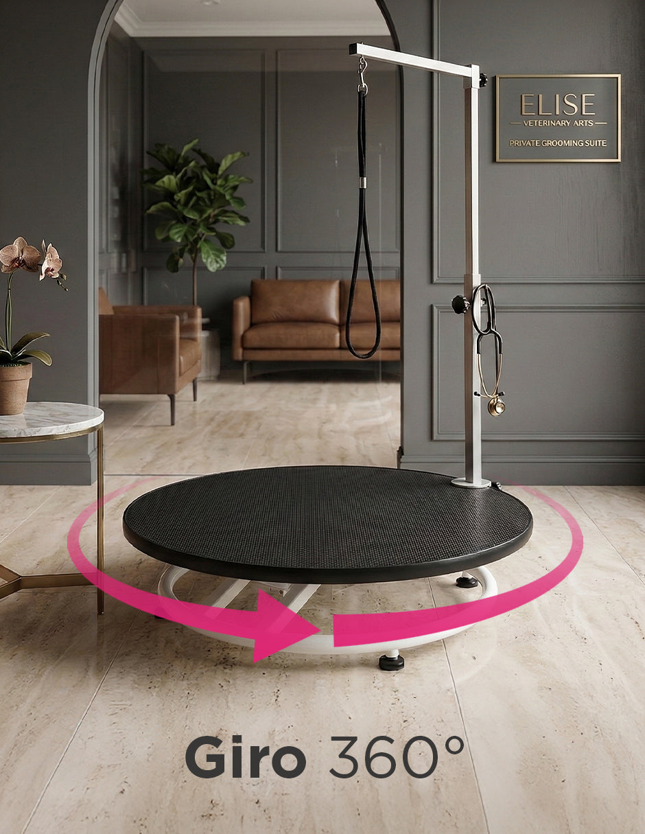 Mesa de Grooming Canino Giratoria Vanlig Bulmastiff 360° con Brazo Ajustable