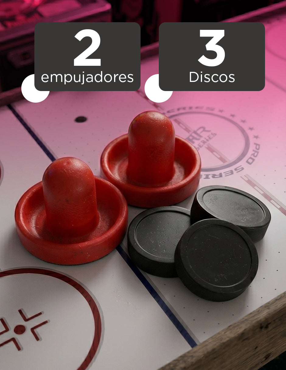 Mesa de Hockey de Aire 137 x 68cm Crosby Vanlig Blanco con Marcador LED y Accesorios