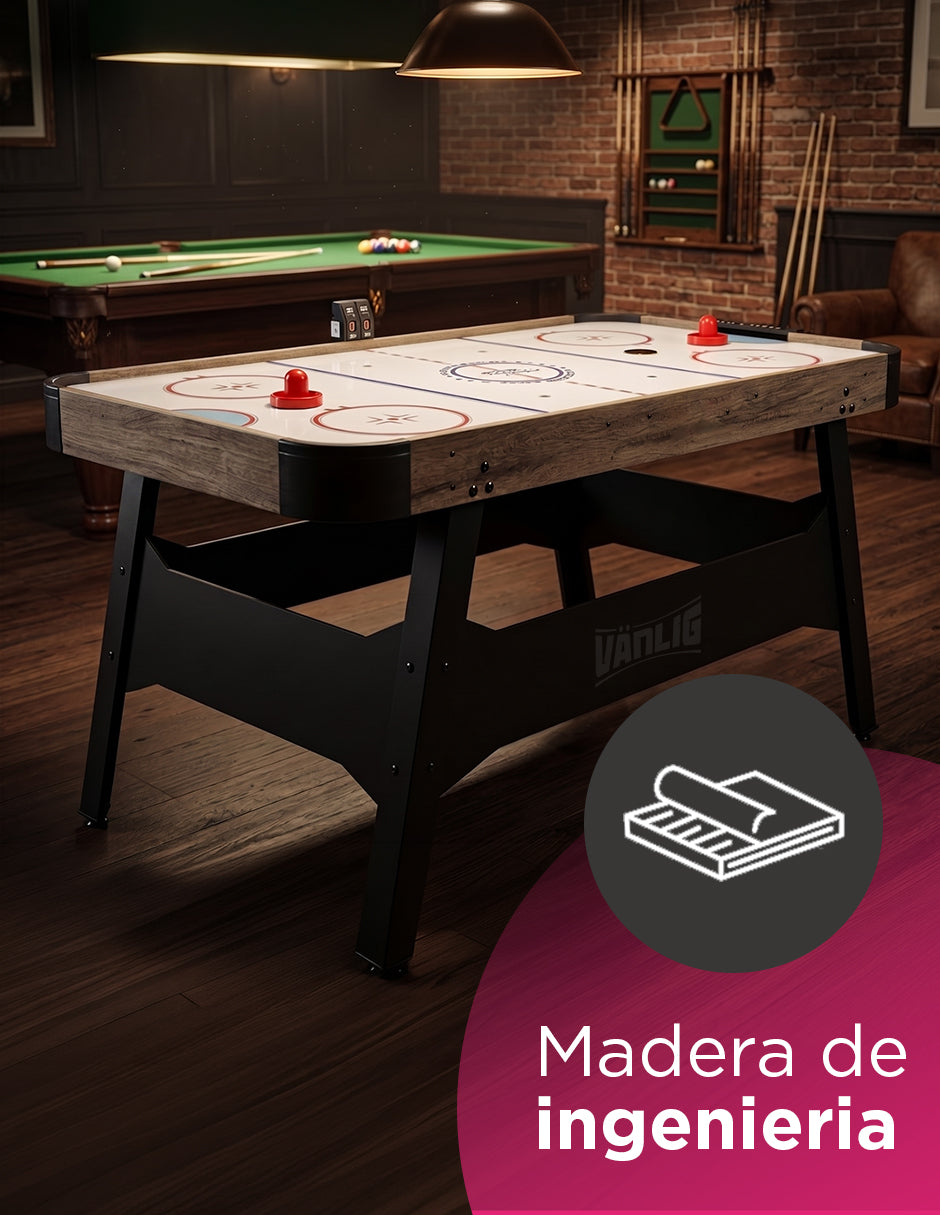Mesa de Hockey de Aire 137 x 68cm Crosby Vanlig Blanco con Marcador LED y Accesorios