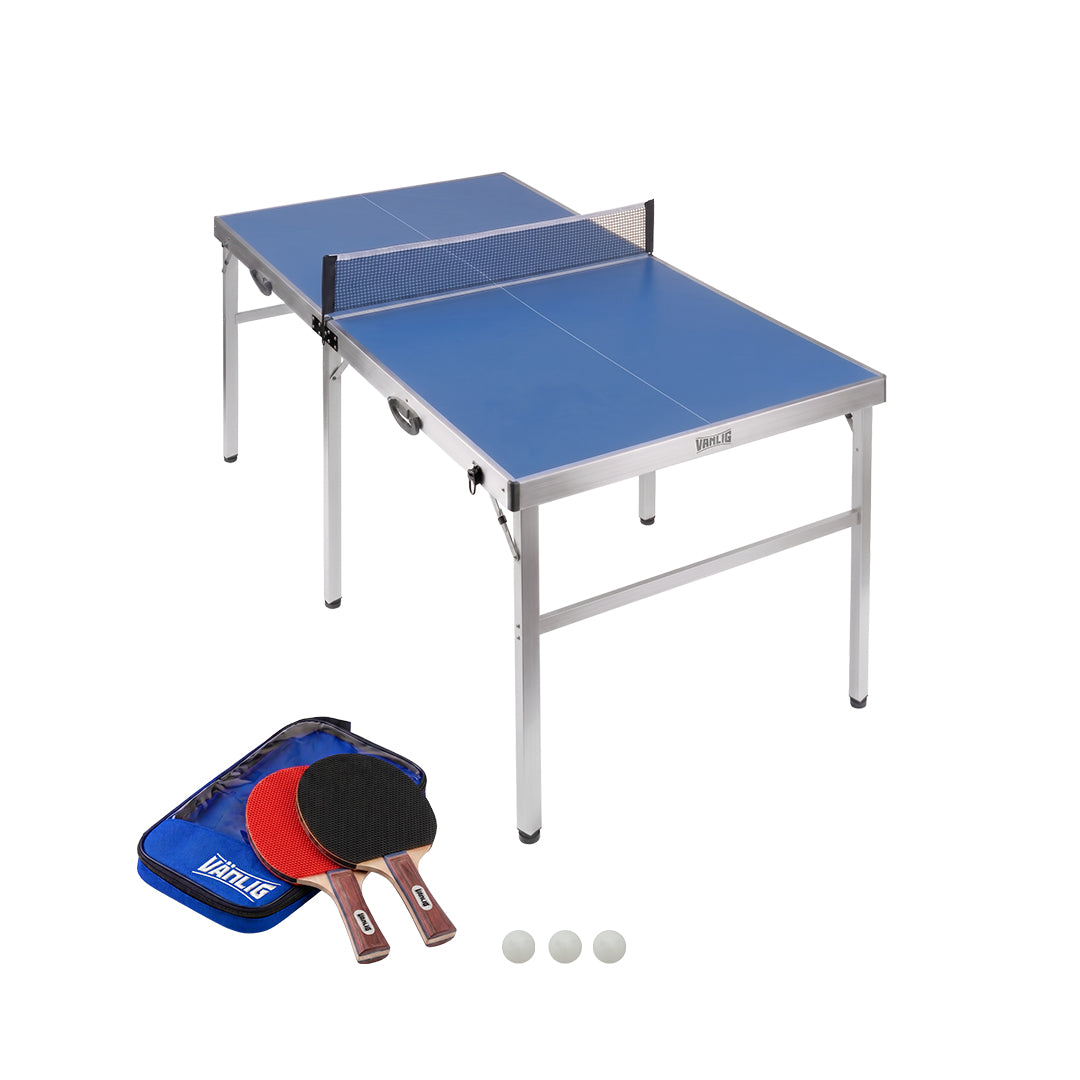 Mesa de Ping Pong Plegable Tipo Maletín 183 x 91cm Gionis Azul con Accesorios