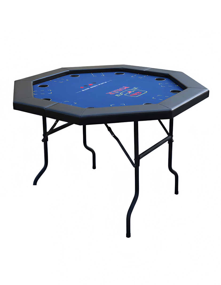 Mesa de Poker Azul Octagonal de Vanlig: Profesional, Plegable y Compacta para 8 Jugadores