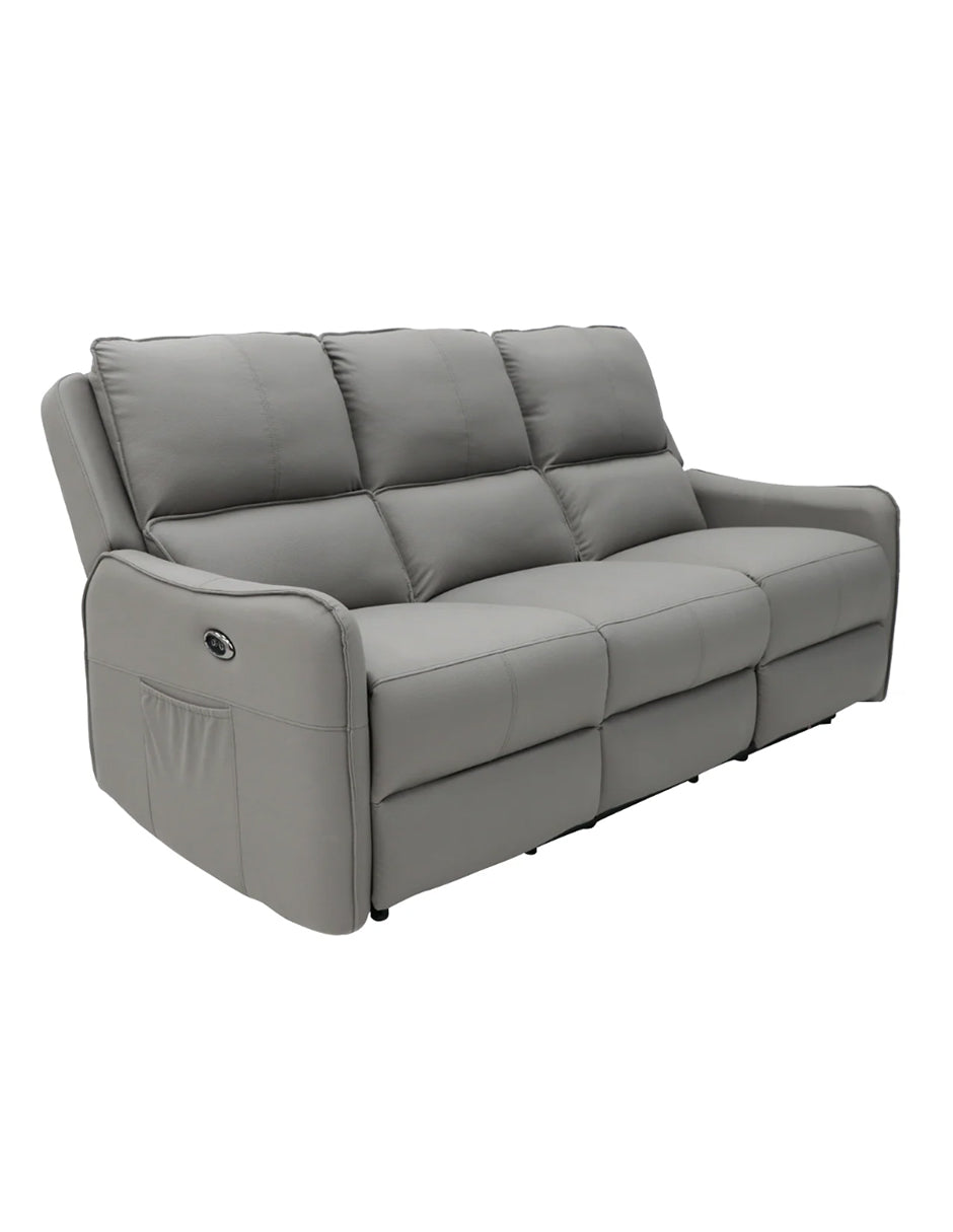 Sofá Reclinable Eléctrico de 3 Plazas Niza Vanlig - Sillón Reposet de Piel Regenerada