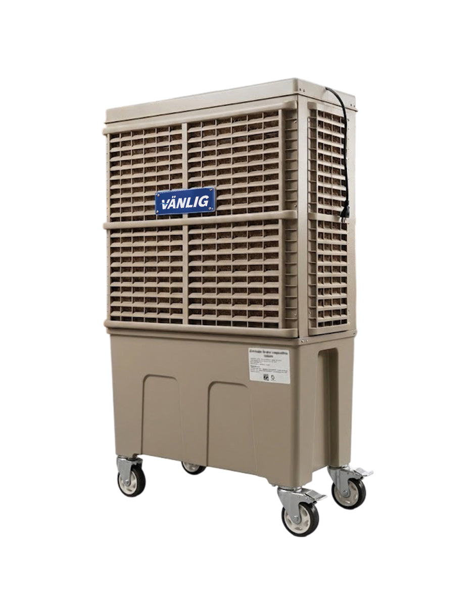 Enfriador Evaporativo Industrial Portátil Vostok Vanlig 120L Beige con Ruedas