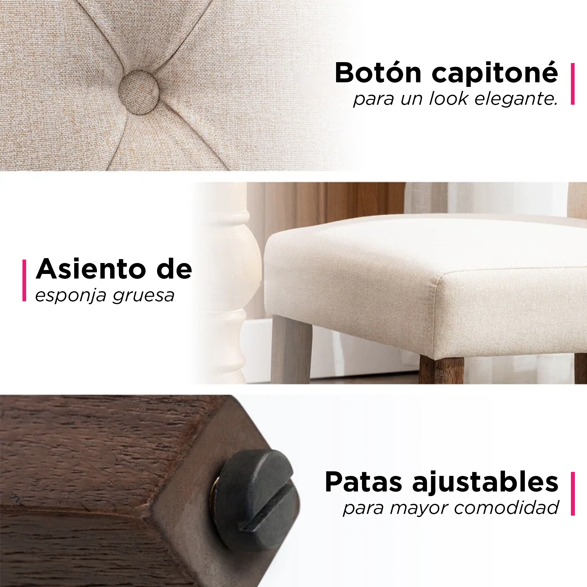 Set de Sillas de Comedor Sevilla Crema (Par)