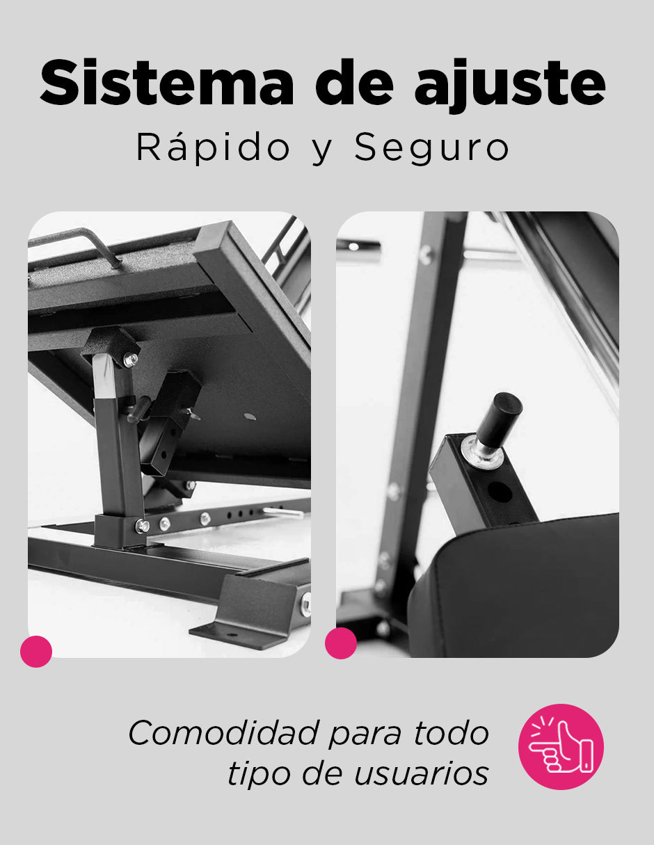 Máquina De Prensa Piernas Y Sentadilla 2 En 1 Hack