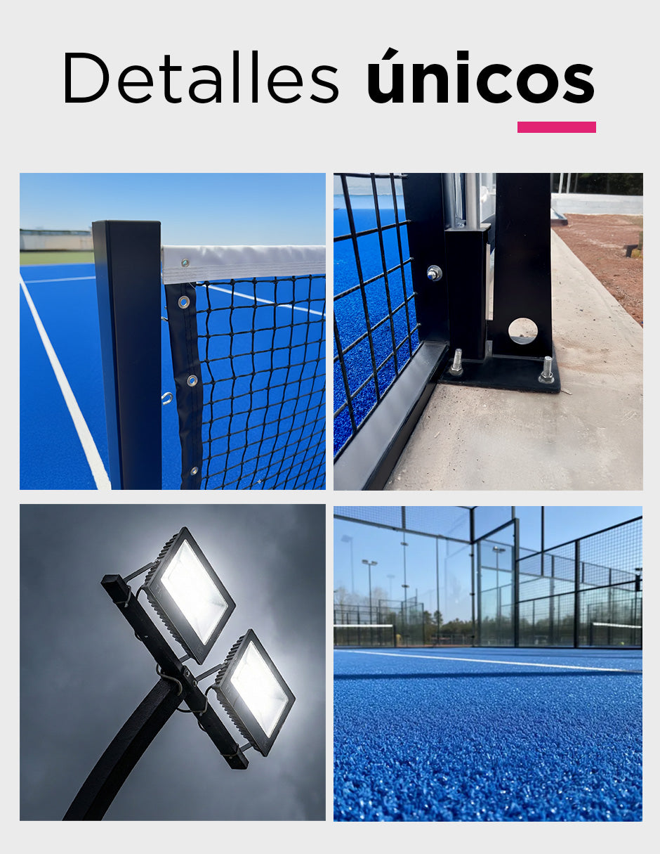 Cancha Padel Panoramica Vidrio 12mm Electrostatica Atp Padel